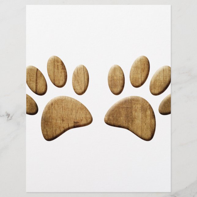 Wood Dog Paw Print (Front)