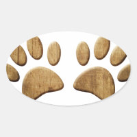 Wood Dog Paw Print