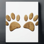 Wood Dog Paw Print Plaque<br><div class="desc">Cartoon dog paws with carved wood effect applied to image. 
All digital design.</div>