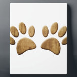 Wood Dog Paw Print Plaque<br><div class="desc">Cartoon dog paws with carved wood effect applied to image. 
All digital design.</div>