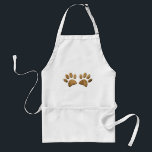 Wood Dog Paw Print Standard Apron<br><div class="desc">Cartoon dog paws with carved wood effect applied to image. 
All digital design.</div>