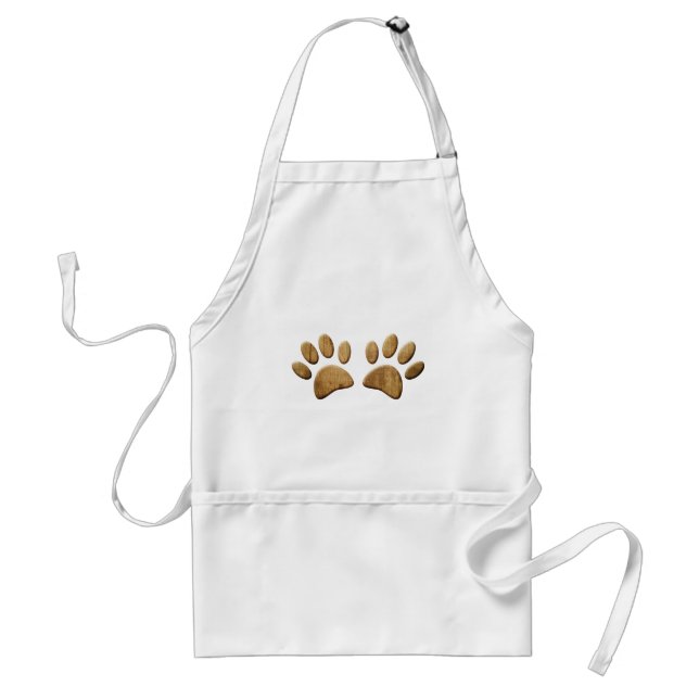 Wood Dog Paw Print Standard Apron (Front)