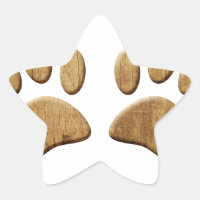 Wood Dog Paw Print