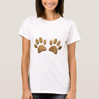 Wood Dog Paw Print T-Shirt