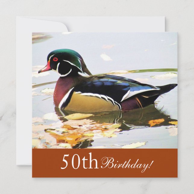 Wood Duck 50th Birthday Party Invitation (Front)