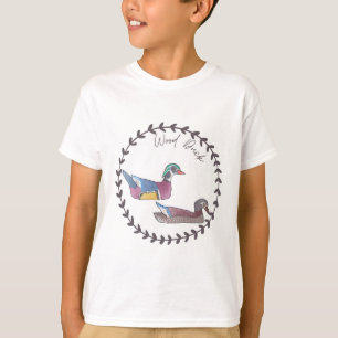 Wood Duck bird species logo birding decal T-Shirt