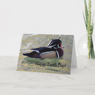 Wood Duck Drake, Happy Earth Day! Card