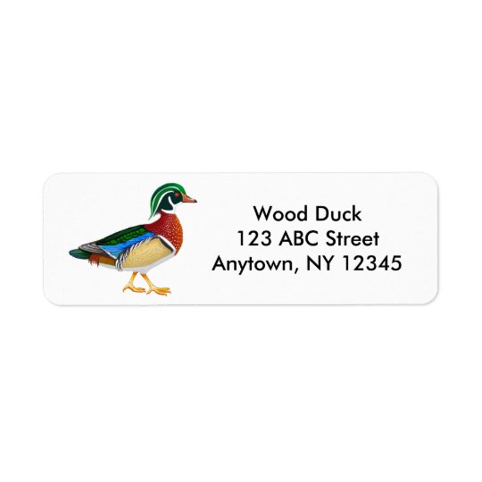 Wood Duck Drake Label Return Address Label