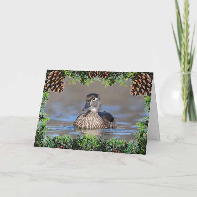 Wood Duck on a Christmas Card (Front)