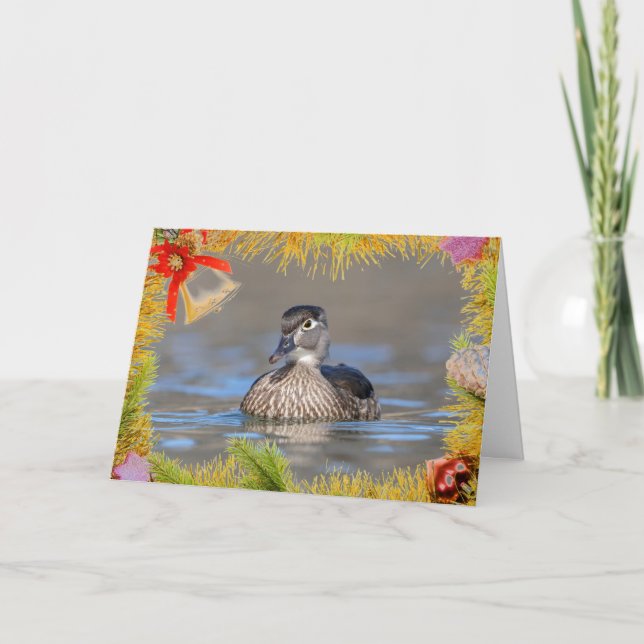 Wood Duck on a Christmas Card (Front)
