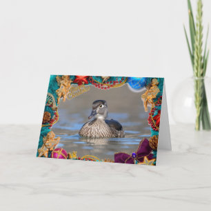 Wood Duck on a Christmas Card