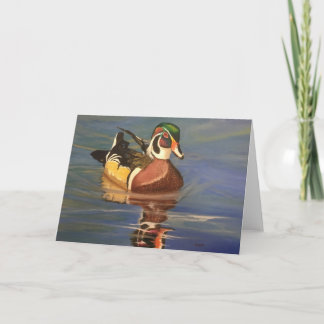 Wood Duck on Water Blank Greeting Card