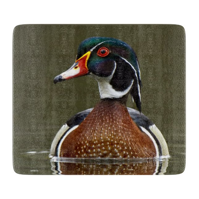 Wood Duck on Water Cutting Board (Front)