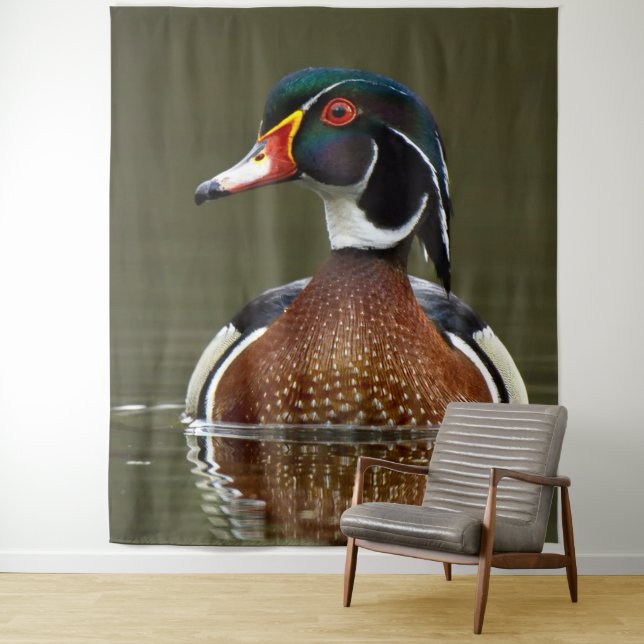 Wood Duck on Water Tapestry (In Situ)