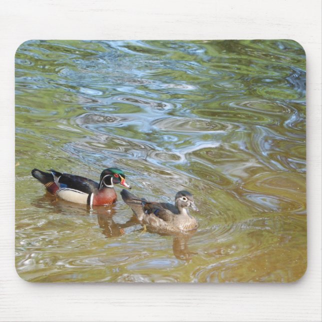 Wood Duck Pair Mouse Mat (Front)