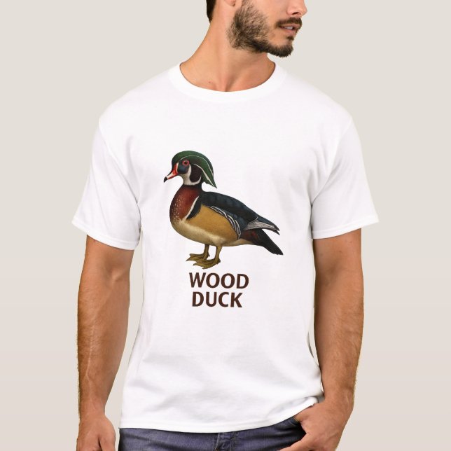 Wood Duck T-Shirt: Waterfowl Bird Design  T-Shirt (Front)