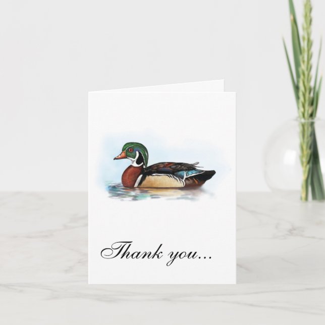 Wood Duck Thank You Notecard Blank (Front)