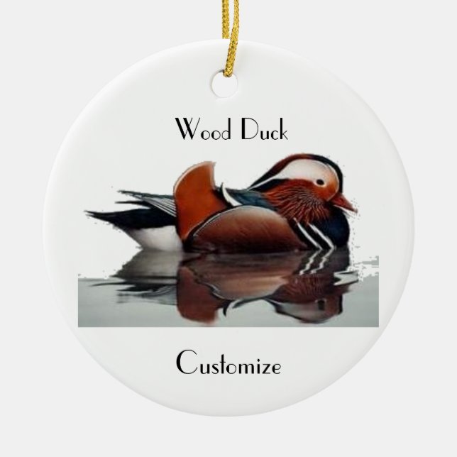 Wood Duck Thunder_Cove Ceramic Tree Decoration (Front)