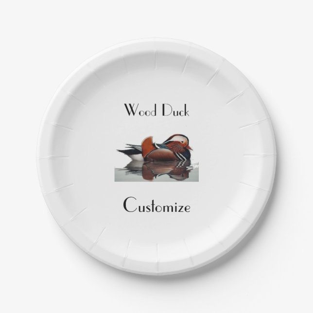 Wood Duck Thunder_Cove  Paper Plate (Front)