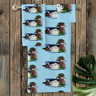 Wood Duck Water Lily Bath Towel Set