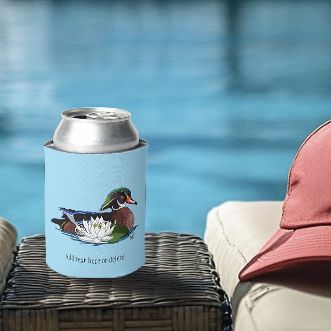 Wood Duck Water Lily Can Cooler (Creator Uploaded)