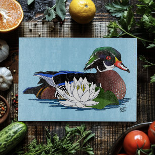 Wood Duck Water Lily Cutting Board