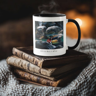 Wood Ducks Pair Pond Nature Wildlife Colourful Mug