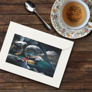Wood Ducks Pair Pond Nature Wildlife Colourful Rectangular Sticker