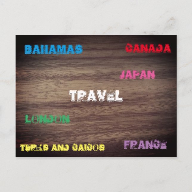 Wood effect Travel Postcard (Front)