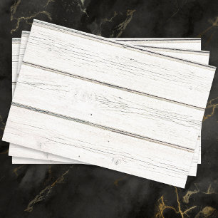 Wood Effect White Rustic Woodgrain Country Style Tissue Paper