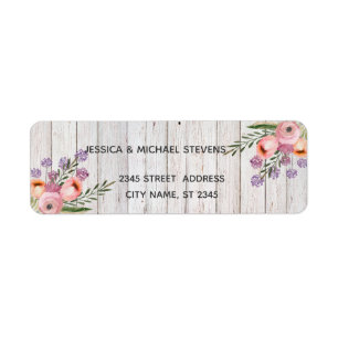 Wood  elegant watercolor romantic floral bouquet