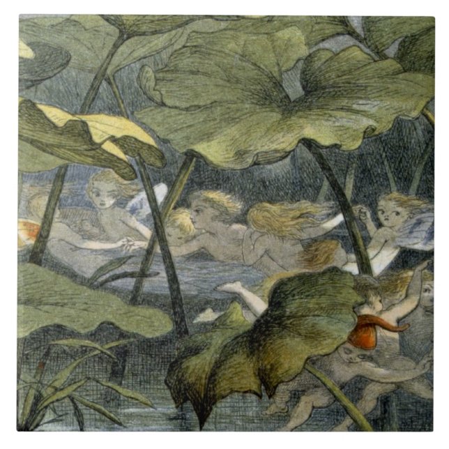 Wood Elves at Play, illustration from 'In Fairylan Tile (Front)