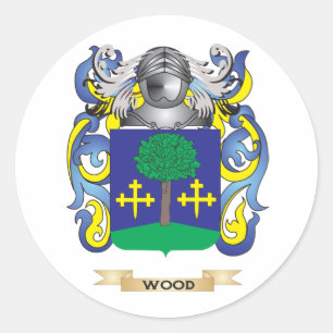 Wood Family Crest (Coat of Arms) Classic Round Sticker