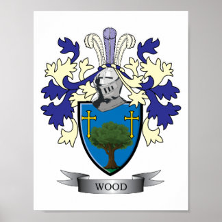 Wood Family Crest Coat of Arms Poster