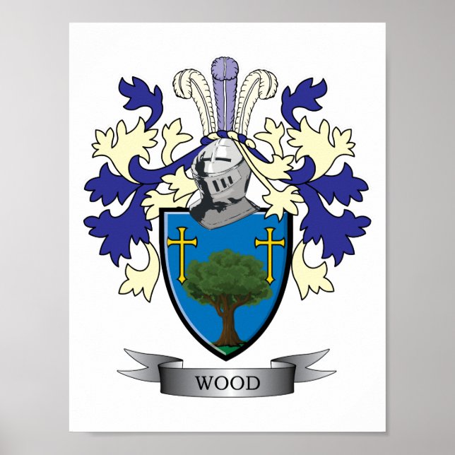 Wood Family Crest Coat of Arms Poster (Front)