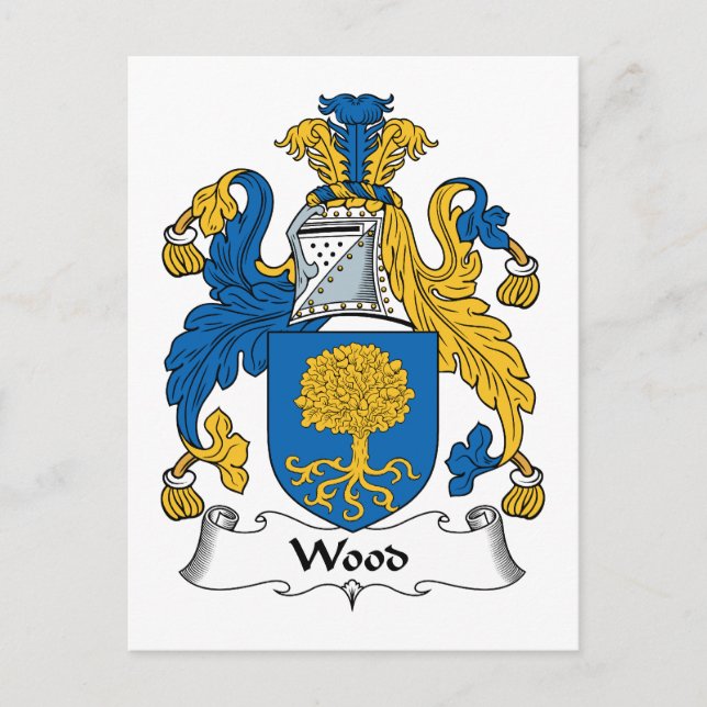 Wood Family Crest Postcard (Front)