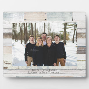 Wood Farmhouse Personalised Name Photo 8x10 Plaque