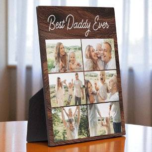 Wood Father's Day 6 Photo Collage Best Daddy Ever Plaque