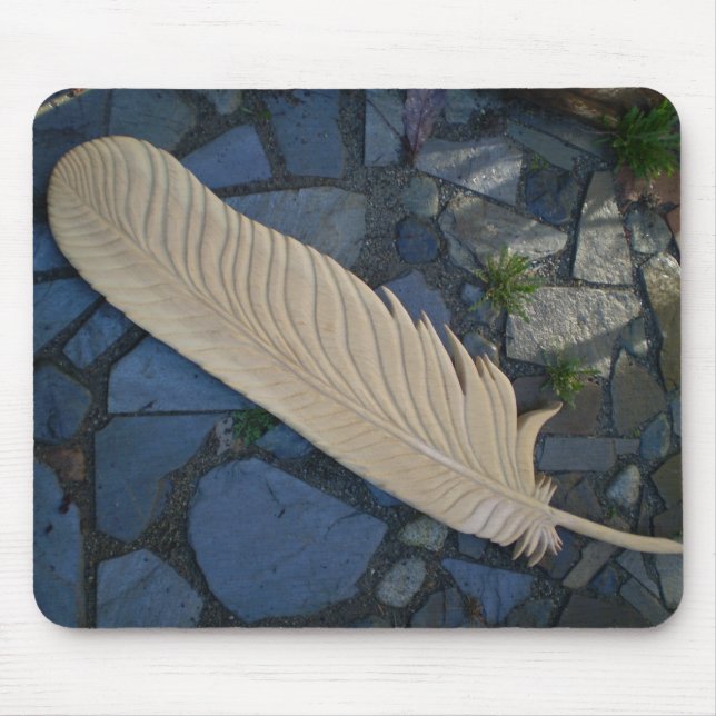 Wood Feather Mouse Mat (Front)
