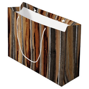 Wood Fence Texture Cool Unique Large Gift Bag
