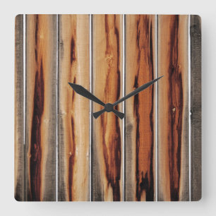 Wood Fence Texture Cool Unique Square Wall Clock