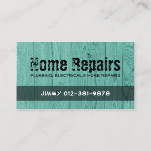 Wood Fence Turquoise Business Card