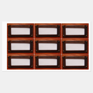 Wood File Cabinet Label