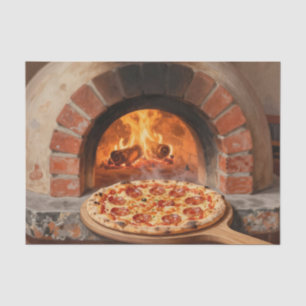 Wood-Fired Pepperoni Pizza Rustic Italian Tissue Paper