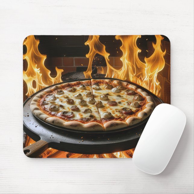Wood-fired Pizza Mouse Mat (With Mouse)