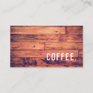 Wood Floor Simple Loyalty Coffee Punch-Card