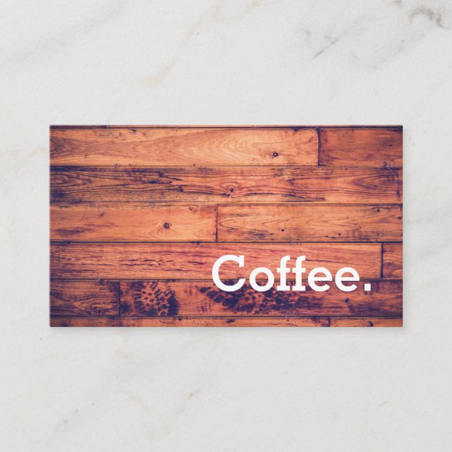 Wood Floor Simple Loyalty Coffee PunchCard Rico (Front)