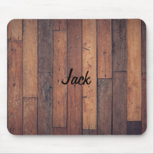Wood Floor with Your Name Mouse Mat