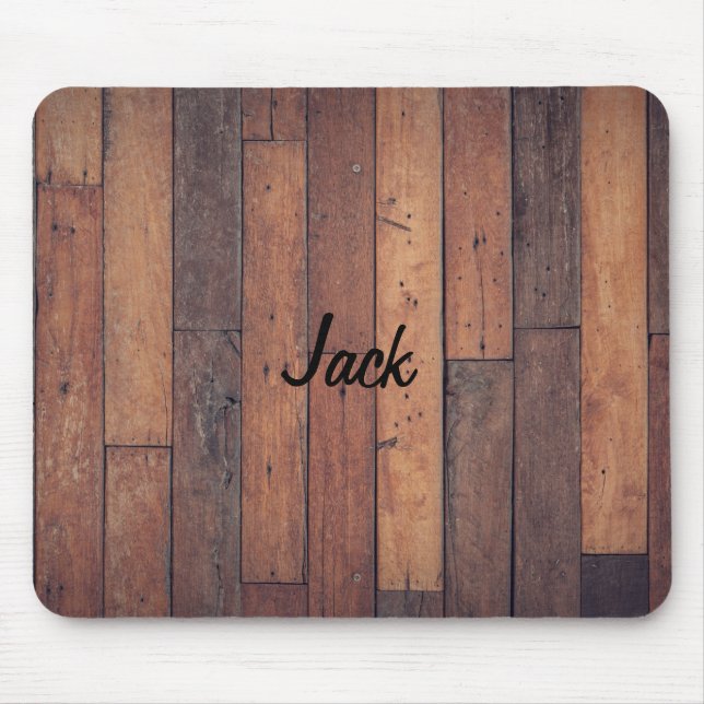 Wood Floor with Your Name Mouse Mat (Front)
