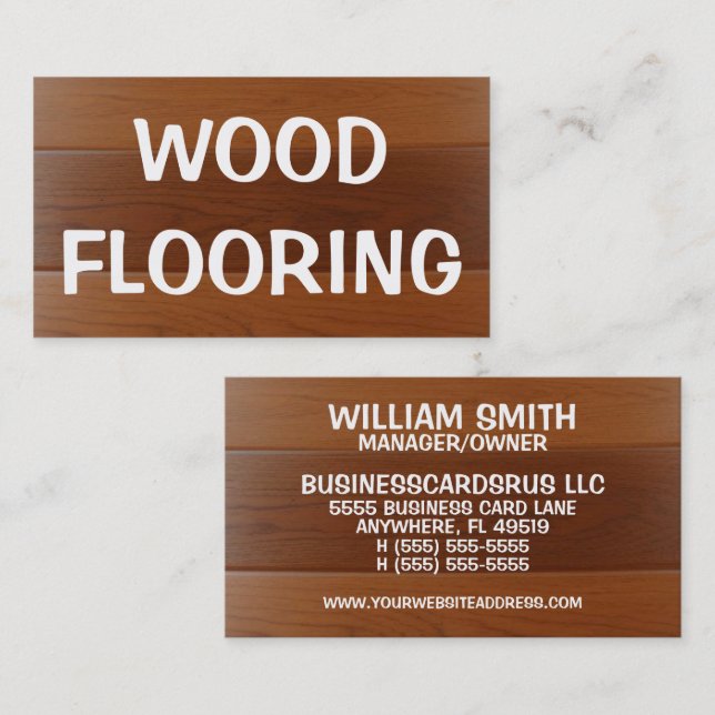 Wood Flooring Installer Business Card (Front/Back)
